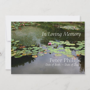 Invitación Waterlily Peaceful Garden Celebración de la Vida I