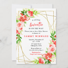Invitación Watermelon and Pomegranate Baby Shower