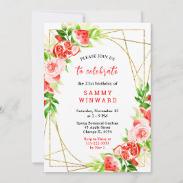 Invitación Watermelon and Pomegranate Birthday