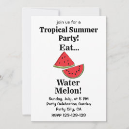 Invitación Watermelon Fruit Funny Tropical Summer Party