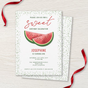 Invitación Watermelon Summer Fruit Slices Sweet Birthday