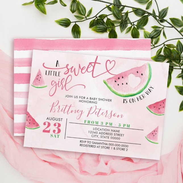 Invitación Watermelon Sweet Chica Baby Shower (Subido por el creador)