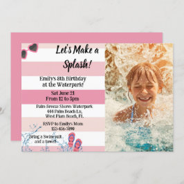 Invitación Waterpark Birthday Pool Summer Girthday