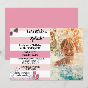 Invitación Waterpark Birthday Pool Summer Girthday