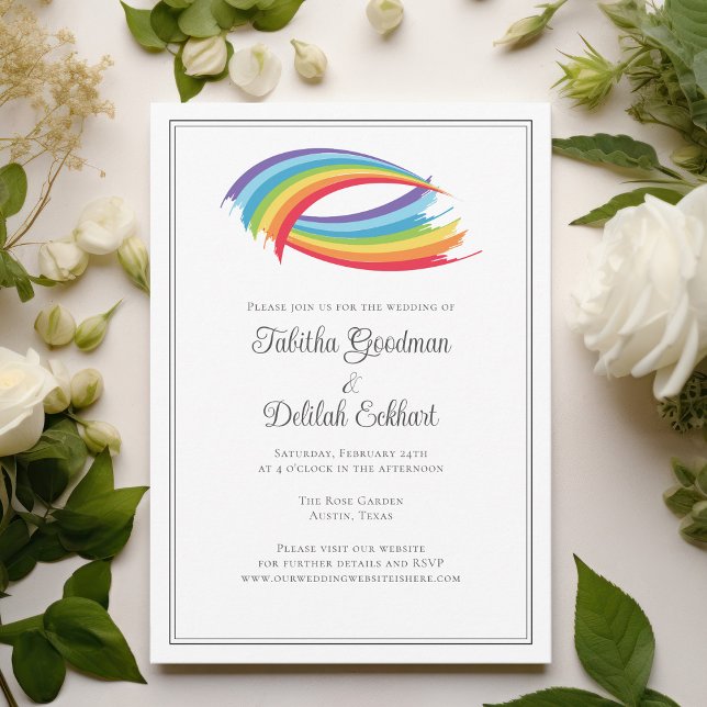 Invitación Wave arcoiris hermosa Boda LGBT (Subido por el creador)