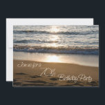 Invitación Wave at Sunset 70th Birthday Party Invitation Card<br><div class="desc">Carta de invitación para la fiesta de cumpleaños número 70 con una hermosa foto de las olas que se estrellan en la playa al atardecer. Personalizable con los datos de su fiesta.</div>