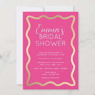 Invitación Wave Hot Pink Bridal Shower