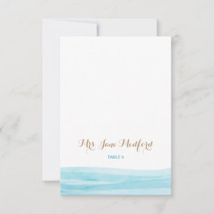 Invitación Waves acuáticas Beach Wedding Place Name Card