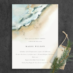 Invitación Waves costeras Sand Beach Bridal Shower