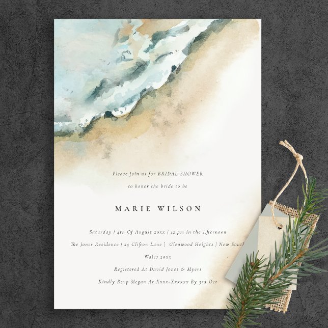Invitación Waves costeras Sand Beach Bridal Shower (Subido por el creador)