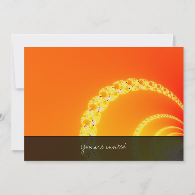 Invitación Waves de sonido arte fractal (Anverso)