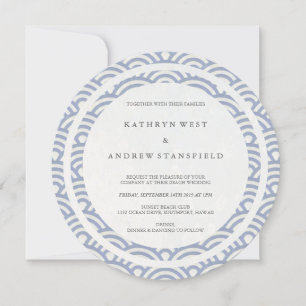Invitación Waves Elegantes De Playa Con Estilo Púrpura Suave