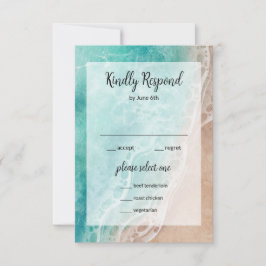 Invitación Wavy Beach Seaside Wedding Outdoor Wedding RSVP Ca