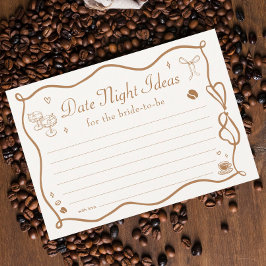 Invitación Wavy Coffee Bridal Shower Date Night Ideas Card