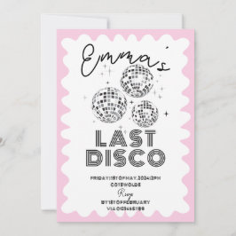 Invitación Wavy Last Disco Bachelorette Party Hen Itinerary