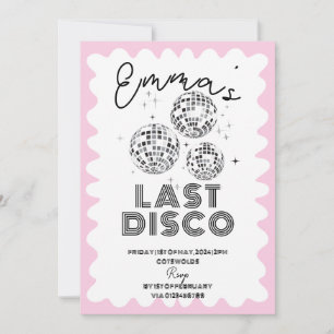 Invitación Wavy Last Disco Bachelorette Party Hen Itinerary