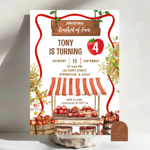 Invitación Wavy Quirky Orchard Parche Género Neutral Cumpleañ