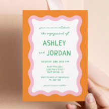 Wavy Retro Colorido ensayo Boda de los años 70 Cen