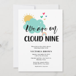 Invitación We are on Cloud NIne Baby Shower Invitation