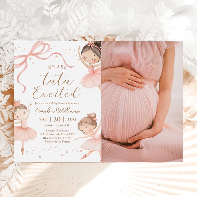 Invitación We Are Tutu Excited Ballerina Baby Shower Photo (Subido por el creador)