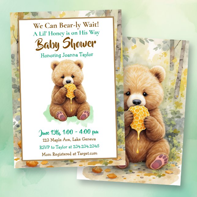 Invitación We Can Bear-ly Wait! Boy's Baby Shower (Subido por el creador)
