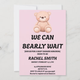 Invitación We Can Bearly Wait Baby Shower