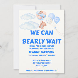 Invitación We Can Bearly Wait Baby Shower