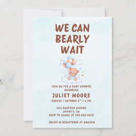 Invitación We Can Bearly Wait Baby Shower