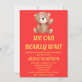 Invitación We Can Bearly Wait Baby Shower