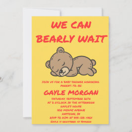 Invitación We Can Bearly Wait Baby Shower