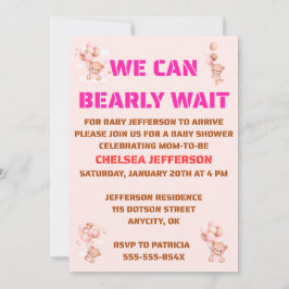 Invitación We Can Bearly Wait Baby Shower