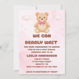 Invitación We Can Bearly Wait Baby Shower