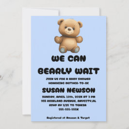 Invitación We Can Bearly Wait Baby Shower