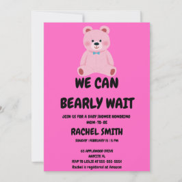 Invitación We Can Bearly Wait Baby Shower