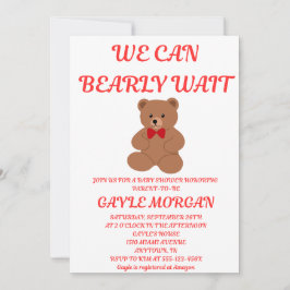 Invitación We Can Bearly Wait Baby Shower