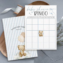 Invitación We Can Bearly Wait Baby Shower Bingo Game Card