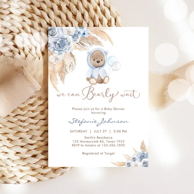 Invitación We Can Bearly Wait Baby Shower Invitation (Subido por el creador)