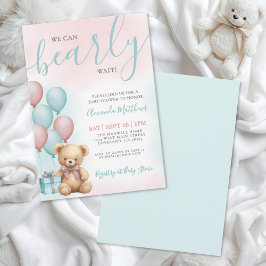 Invitación We Can Bearly Wait Bear Baby Shower