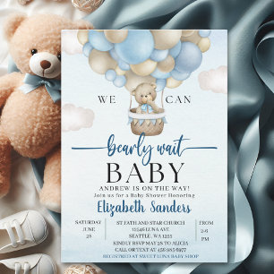 Invitación We can Bearly wait - Bear Baby Shower Boy