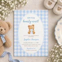 We Can Bearly Wait Bear Boy Baby Shower