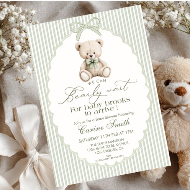 Invitación We Can Bearly Wait Gender Neutral Baby Shower (Subido por el creador)