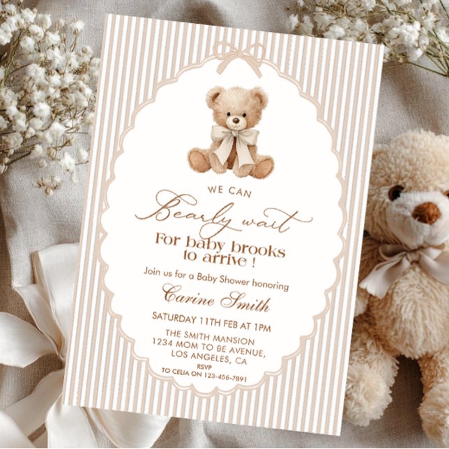 Invitación We Can Bearly Wait Gender Neutral Baby Shower (Subido por el creador)