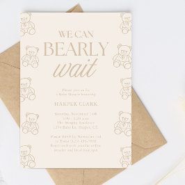 Invitación We Can Bearly Wait Gender Neutral Baby Shower