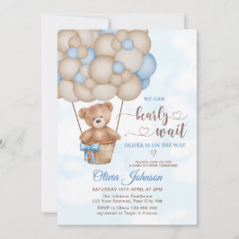 Invitación We Can Bearly Wait Hot Air Balloon Baby Shower