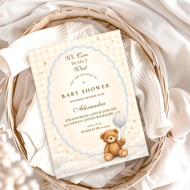 Invitación We Can Bearly Wait Teddy Bear Baby Shower (Subido por el creador)