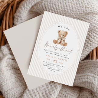 Invitación We Can Bearly Wait Teddy Bear Baby Shower