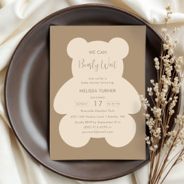 Invitación We Can Bearly Wait Teddy Bear Baby Shower