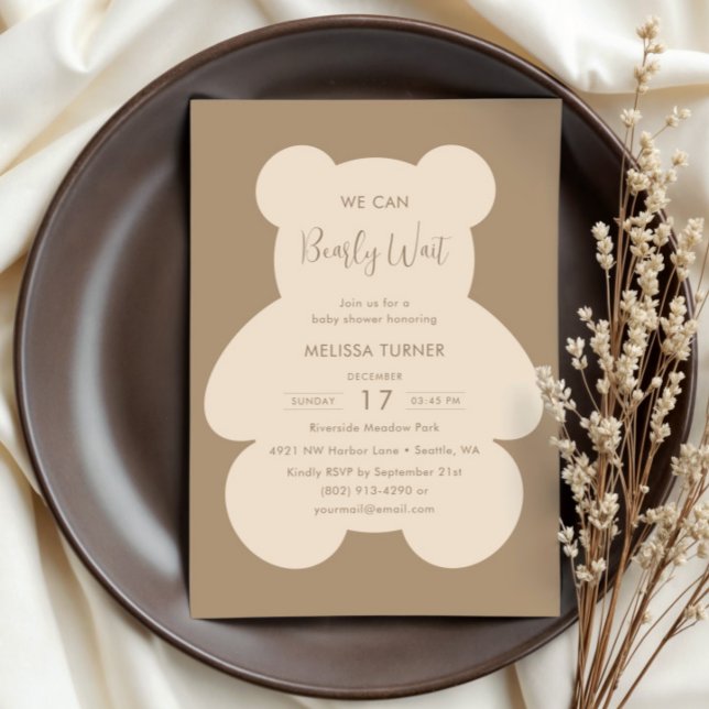 Invitación We Can Bearly Wait Teddy Bear Baby Shower (Subido por el creador)