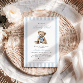 Invitación We Can Bearly Wait Teddy Bear Baby Shower