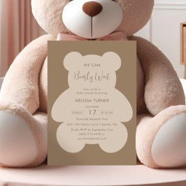 Invitación We Can Bearly Wait Teddy Bear Baby Shower